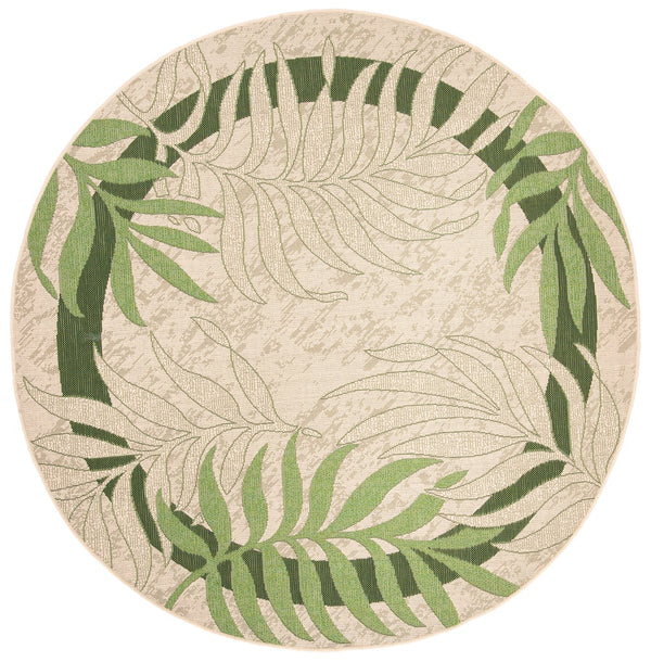 Safavieh Courtyard 10' X 14' Elegant Cream & Green Area Rug - Perfect For Indoor/Outdoor Spaces, Oeko-tex Certified Cream ,Green 88% Polypropylene,12% Polyester Cy7836-14a5-10