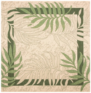 Safavieh Courtyard 10' X 14' Elegant Cream & Green Area Rug - Perfect For Indoor/Outdoor Spaces, Oeko-tex Certified Cream ,Green 88% Polypropylene,12% Polyester Cy7836-14a5-10