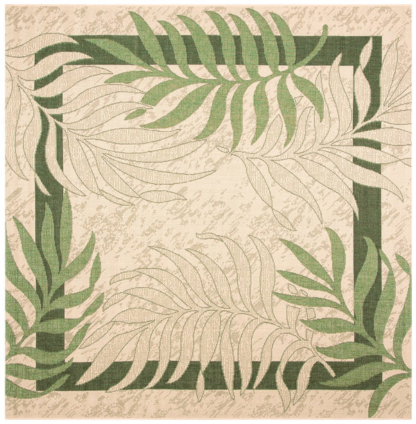 Safavieh Courtyard 10' X 14' Elegant Cream & Green Area Rug - Perfect For Indoor/Outdoor Spaces, Oeko-tex Certified Cream ,Green 88% Polypropylene,12% Polyester Cy7836-14a5-10