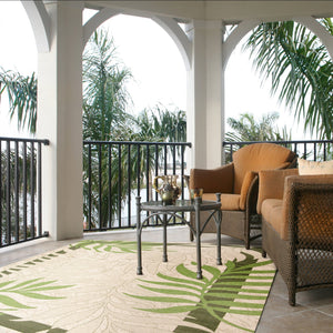 Safavieh Courtyard 10' X 14' Elegant Cream & Green Area Rug - Perfect For Indoor/Outdoor Spaces, Oeko-tex Certified Cream ,Green 88% Polypropylene,12% Polyester Cy7836-14a5-10