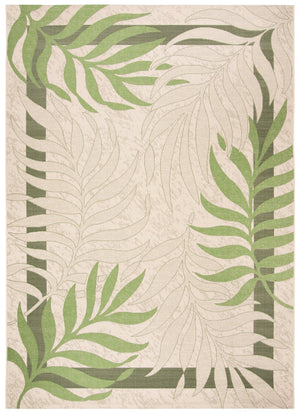 Safavieh Courtyard 10' X 14' Elegant Cream & Green Area Rug - Perfect For Indoor/Outdoor Spaces, Oeko-tex Certified Cream ,Green 88% Polypropylene,12% Polyester Cy7836-14a5-10