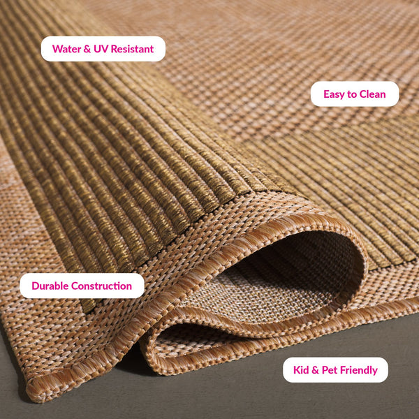 Safavieh Courtyard Elegant Area Rug With Timeless Design And Durability For Indoor And Outdoor Spaces Natural ,Gold 88% Polypropylene,12% Polyester Cy7987-39a5-25