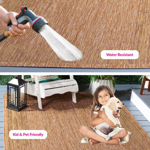 Safavieh Courtyard Elegant Area Rug With Timeless Design And Durability For Indoor And Outdoor Spaces Natural ,Gold 88% Polypropylene,12% Polyester Cy7987-39a5-25