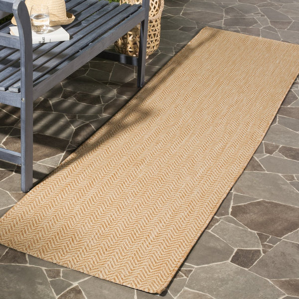 Safavieh Courtyard Oversized Natural Cream Chevron Area Rug — Low-Profile Power-Loomed Turkish Durability 11'-0" x 15'-0" CY8022-03012-1115