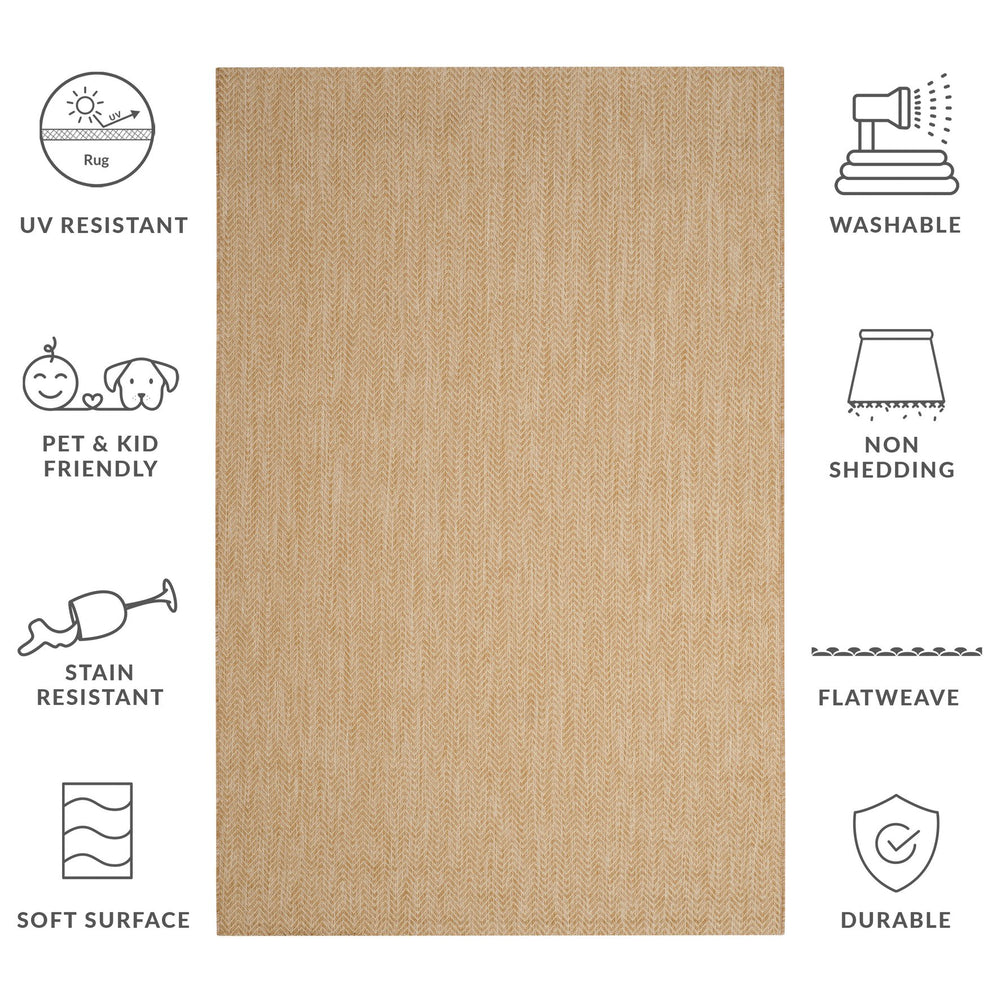 Safavieh Courtyard Elegant Natural Area Rug - Soft & Durable, Power Loomed Design For Cozy Home Decor Natural ,Cream 88% Polypropylene,12% Polyester Cy8022-03012-6sc