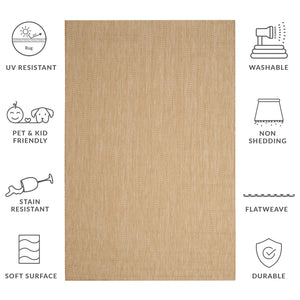 Safavieh Courtyard Elegant Natural Area Rug - Soft & Durable, Power Loomed Design For Cozy Home Decor Natural ,Cream 88% Polypropylene,12% Polyester Cy8022-03012-6sc