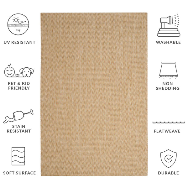 Safavieh Courtyard Elegant Natural Area Rug - Soft & Durable, Power Loomed Design For Cozy Home Decor Natural ,Cream 88% Polypropylene,12% Polyester Cy8022-03012-6sc