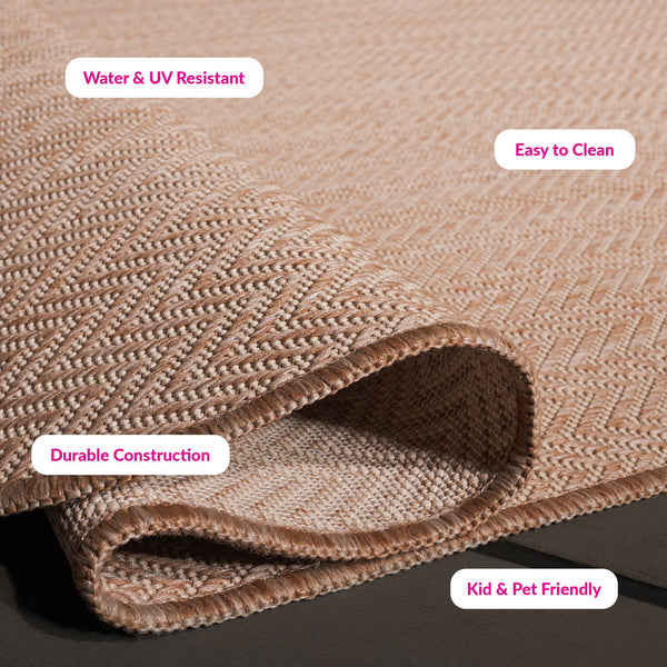 Safavieh Courtyard Coastal Serenity Area Rug - Durable Power Loomed Design In Natural And Cream Hues Natural ,Cream 88% Polypropylene,12% Polyester Cy8022-03012-5rr