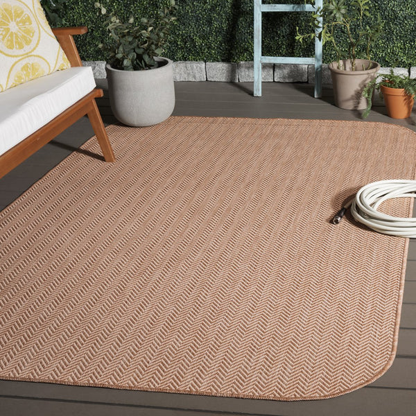 Safavieh Courtyard Coastal Serenity Area Rug - Durable Power Loomed Design In Natural And Cream Hues Natural ,Cream 88% Polypropylene,12% Polyester Cy8022-03012-5rr