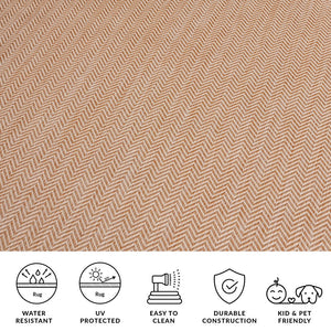 Safavieh Courtyard Coastal Serenity Area Rug - Durable Power Loomed Design In Natural And Cream Hues Natural ,Cream 88% Polypropylene,12% Polyester Cy8022-03012-5sc