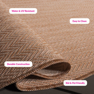 Safavieh Courtyard Coastal Serenity Area Rug - Durable Power Loomed Design In Natural And Cream Hues Natural ,Cream 88% Polypropylene,12% Polyester Cy8022-03012-5sc