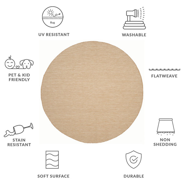 Safavieh Courtyard Elegant Natural Area Rug - Soft & Durable, Power Loomed Design For Cozy Home Decor Natural ,Cream 88% Polypropylene,12% Polyester Cy8022-03012-6sc