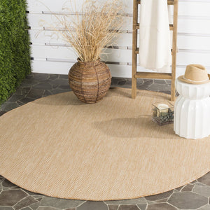 Safavieh Courtyard Natural Cream Power-Loomed Area Rug — Low-Profile, Durable Polypropylene Blend For Everyday Elegance 6'-0" x 8'-0" CY8022-03012-68