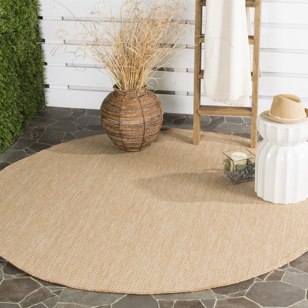 Safavieh Courtyard Natural Cream Power-Loomed Area Rug — Low-Profile, Durable Polypropylene Blend For Everyday Elegance 6'-0" x 8'-0" CY8022-03012-68
