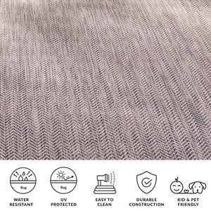 Safavieh Courtyard Elegant Herringbone Indoor/Outdoor Rug - Durable, Soft, Eco-friendly Design For Any Space Ivory Blue ,Beige 88% Polypropylene,12% Polyester Cy8022-59221-4