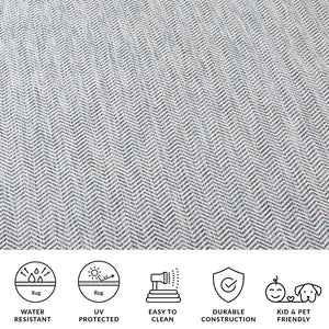 Safavieh Courtyard Elegant Herringbone Indoor/Outdoor Rug - Durable, Soft, Eco-friendly Design For Any Space Ivory Blue ,Beige 88% Polypropylene,12% Polyester Cy8022-59221-4