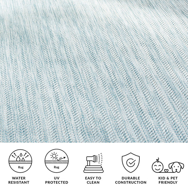 Safavieh Courtyard Elegant Herringbone Indoor/Outdoor Rug - Durable, Soft, Eco-friendly Design For Any Space Ivory Blue ,Beige 88% Polypropylene,12% Polyester Cy8022-59221-4