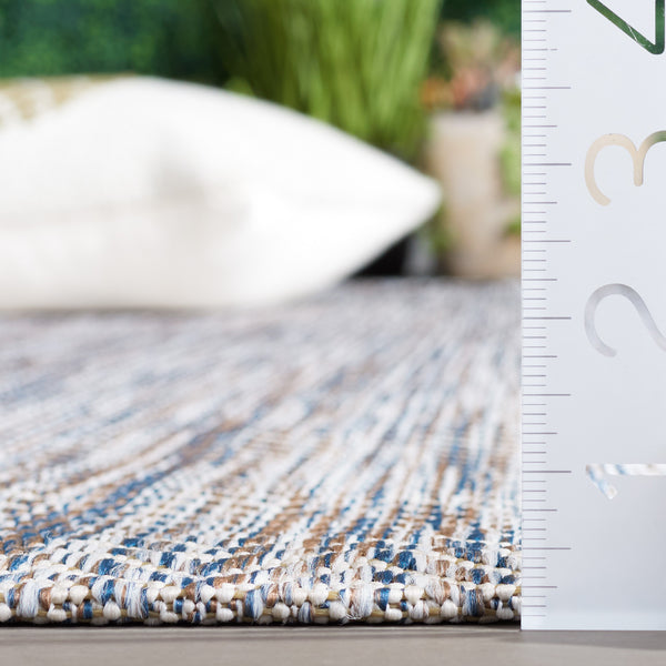 Safavieh Courtyard Elegant Herringbone Indoor/Outdoor Rug - Durable, Soft, Eco-friendly Design For Any Space Ivory Blue ,Beige 88% Polypropylene,12% Polyester Cy8022-59221-4