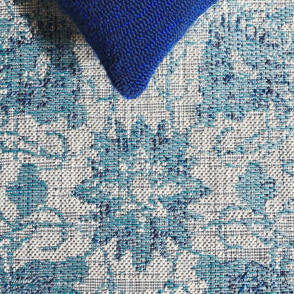 Safavieh Cy8036-35812 Elegant 8' X 11' Area Rug With Intricate Pattern For Timeless Indoor & Outdoor Charm Grey ,Navy 88% Polypropylene,12% Polyester Cy8036-36812-6