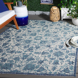 Safavieh Cy8036-35812 Elegant 8' X 11' Area Rug With Intricate Pattern For Timeless Indoor & Outdoor Charm Grey ,Navy 88% Polypropylene,12% Polyester Cy8036-36812-6