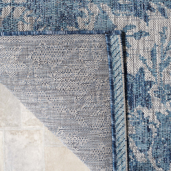 Safavieh Cy8036-35812 Elegant 8' X 11' Area Rug With Intricate Pattern For Timeless Indoor & Outdoor Charm Grey ,Navy 88% Polypropylene,12% Polyester Cy8036-36812-6