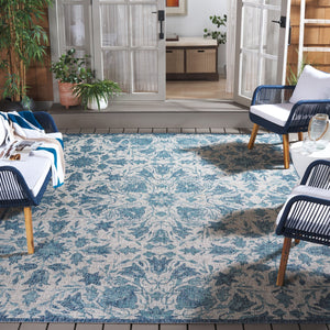 Safavieh Cy8036-35812 Elegant 8' X 11' Area Rug With Intricate Pattern For Timeless Indoor & Outdoor Charm Grey ,Navy 88% Polypropylene,12% Polyester Cy8036-36812-6