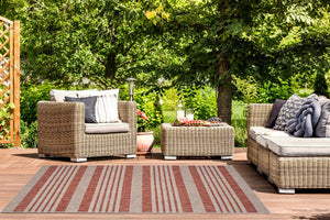 Safavieh Courtyard Striped Rug - Timeless Ivory And Red Design For Elegant Indoor Or Outdoor Spaces Ivory ,Red 88% Polypropylene,12% Polyester Cy8062-55912-810