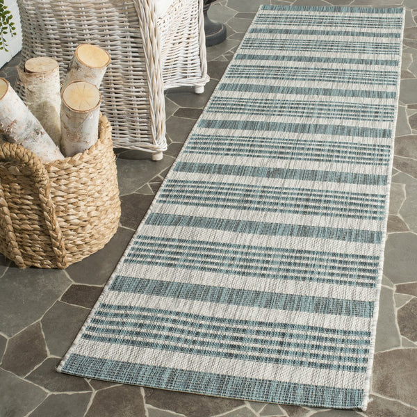 Safavieh Courtyard Striped Rug - Timeless Ivory And Red Design For Elegant Indoor Or Outdoor Spaces Ivory ,Red 88% Polypropylene,12% Polyester Cy8062-55912-810