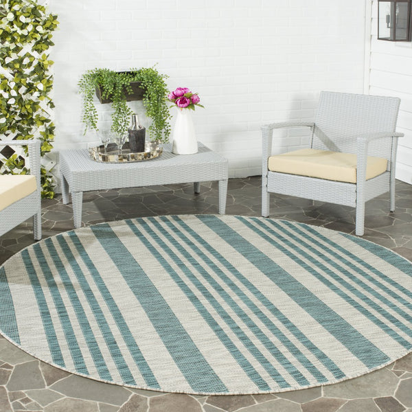Safavieh Courtyard Striped Rug - Timeless Ivory And Red Design For Elegant Indoor Or Outdoor Spaces Ivory ,Red 88% Polypropylene,12% Polyester Cy8062-55912-810