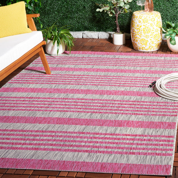 Safavieh Courtyard Striped Rug - Timeless Ivory And Red Design For Elegant Indoor Or Outdoor Spaces Ivory ,Red 88% Polypropylene,12% Polyester Cy8062-55912-810