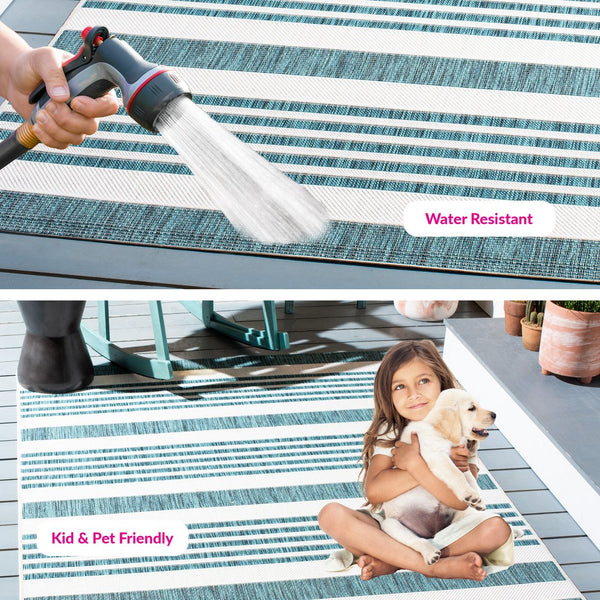 Safavieh Courtyard Striped Rug - Timeless Ivory And Red Design For Elegant Indoor Or Outdoor Spaces Ivory ,Red 88% Polypropylene,12% Polyester Cy8062-55912-810