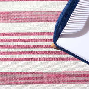 Safavieh Courtyard Striped Rug - Timeless Ivory And Red Design For Elegant Indoor Or Outdoor Spaces Ivory ,Red 88% Polypropylene,12% Polyester Cy8062-55912-810