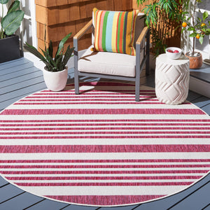 Safavieh Courtyard Striped Rug - Timeless Ivory And Red Design For Elegant Indoor Or Outdoor Spaces Ivory ,Red 88% Polypropylene,12% Polyester Cy8062-55912-810
