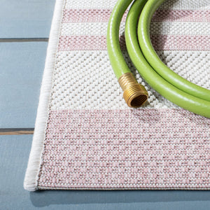 Safavieh Courtyard Striped Rug - Timeless Ivory And Red Design For Elegant Indoor Or Outdoor Spaces Ivory ,Red 88% Polypropylene,12% Polyester Cy8062-55912-810