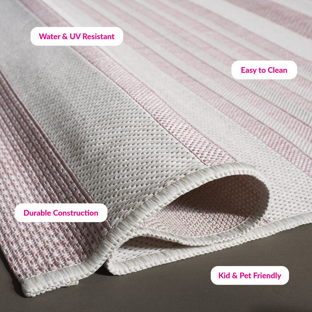 Safavieh Courtyard Striped Rug - Timeless Ivory And Red Design For Elegant Indoor Or Outdoor Spaces Ivory ,Red 88% Polypropylene,12% Polyester Cy8062-55912-810