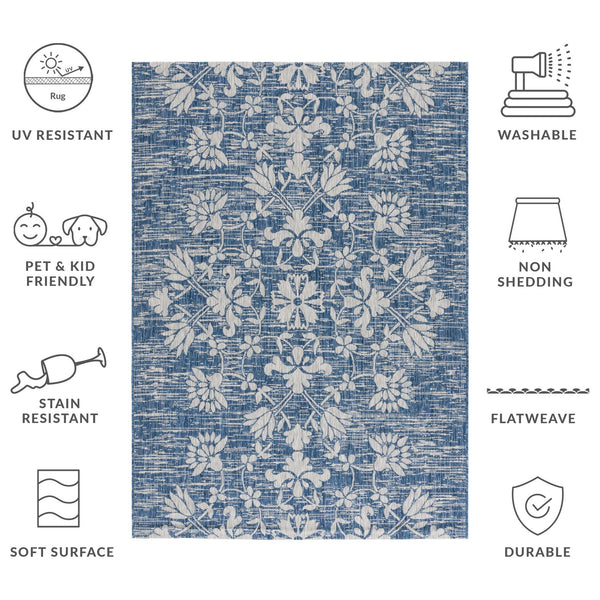 Safavieh Courtyard Exquisite Floral Area Rug – Timeless Elegance For Indoor & Outdoor Spaces, Eco-friendly Design Black ,Light Grey 85.4% Polypropylene,10.4% Polyester,4.2% Latex Cy8064-37621-3