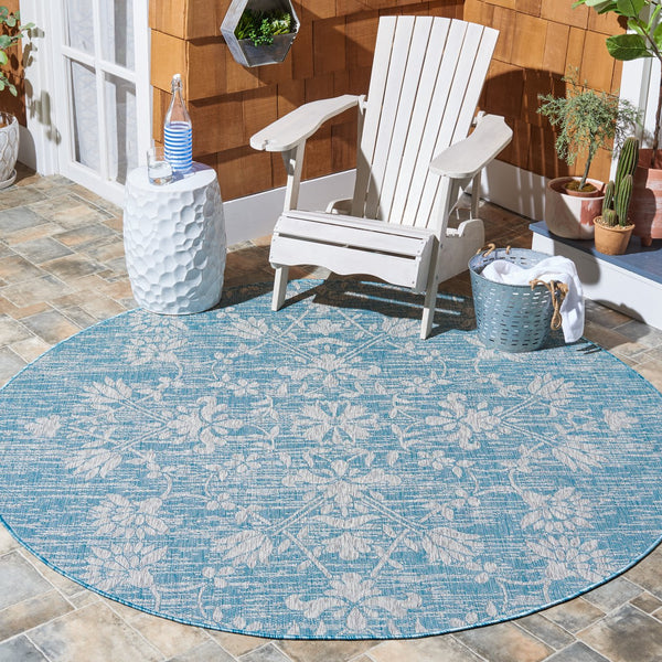 Safavieh Courtyard Exquisite Floral Area Rug – Timeless Elegance For Indoor & Outdoor Spaces, Eco-friendly Design Black ,Light Grey 85.4% Polypropylene,10.4% Polyester,4.2% Latex Cy8064-37621-3