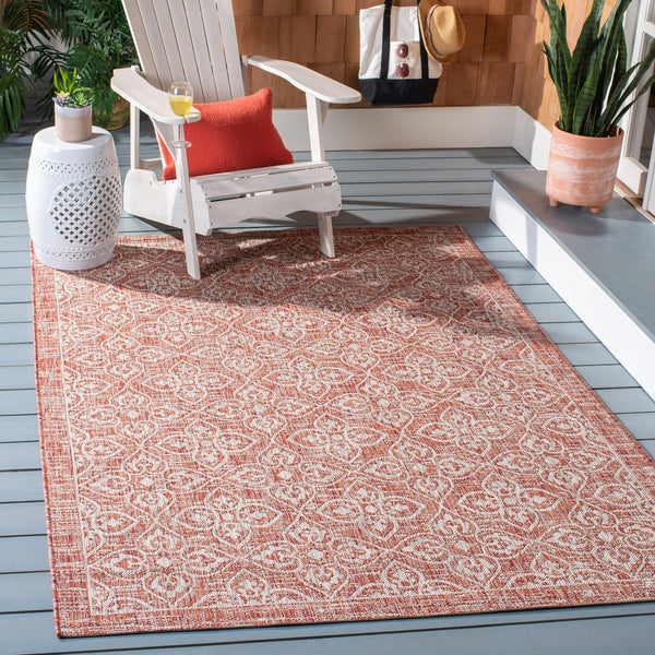 Safavieh Courtyard Santorini Geometric Area Rug - Durable Power Loomed Design For Indoor And Outdoor Spaces Navy ,Grey 88% Polypropylene,12% Polyester Cy8066-36821-5