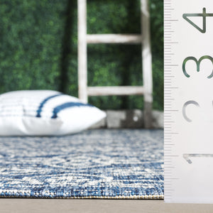 Safavieh Courtyard Santorini Geometric Area Rug - Durable Power Loomed Design For Indoor And Outdoor Spaces Navy ,Grey 88% Polypropylene,12% Polyester Cy8066-36821-5