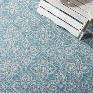 Safavieh Courtyard Santorini Geometric Area Rug - Durable Power Loomed Design For Indoor And Outdoor Spaces Navy ,Grey 88% Polypropylene,12% Polyester Cy8066-36821-5