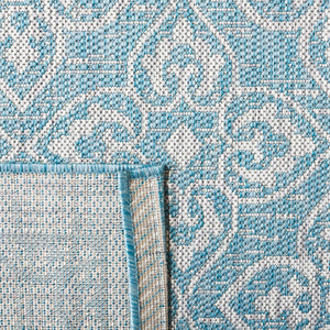 Safavieh Courtyard Santorini Geometric Area Rug - Durable Power Loomed Design For Indoor And Outdoor Spaces Navy ,Grey 88% Polypropylene,12% Polyester Cy8066-36821-5