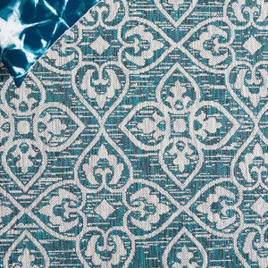 Safavieh Courtyard Santorini Geometric Area Rug - Durable Power Loomed Design For Indoor And Outdoor Spaces Navy ,Grey 88% Polypropylene,12% Polyester Cy8066-36821-5