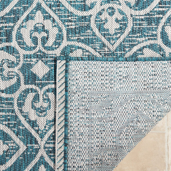 Safavieh Courtyard Santorini Geometric Area Rug - Durable Power Loomed Design For Indoor And Outdoor Spaces Navy ,Grey 88% Polypropylene,12% Polyester Cy8066-36821-5