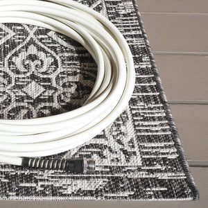 Safavieh Courtyard Santorini Geometric Area Rug - Durable Power Loomed Design For Indoor And Outdoor Spaces Navy ,Grey 88% Polypropylene,12% Polyester Cy8066-36821-5