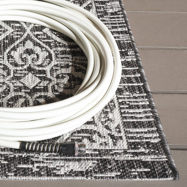 Safavieh Courtyard Santorini Geometric Area Rug - Durable Power Loomed Design For Indoor And Outdoor Spaces Navy ,Grey 88% Polypropylene,12% Polyester Cy8066-36821-5