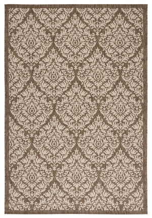 Safavieh Courtyard 8067 Brown Beige Area Rug – Elegant 4' X 5'7" Floral Design For Indoor & Outdoor Spaces Brown ,Beige 88% Polypropylene,12% Polyester Cy8067-23221-4