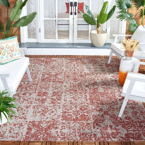 Safavieh Courtyard Elegant Power Loomed Area Rug For Indoor/Outdoor Spaces With Intricate Traditional Motifs Blue ,Grey 88% Polypropylene,12% Polyester Cy8076-37221-5