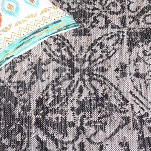 Safavieh Courtyard Elegant Power Loomed Area Rug For Indoor/Outdoor Spaces With Intricate Traditional Motifs Blue ,Grey 88% Polypropylene,12% Polyester Cy8076-37221-5