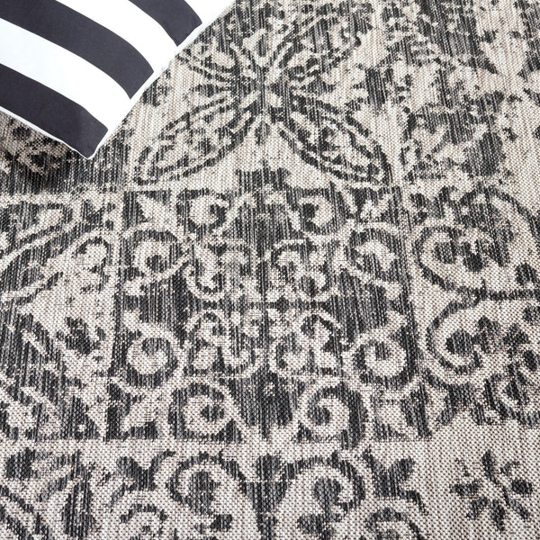 Safavieh Courtyard Elegant Power Loomed Area Rug For Indoor/Outdoor Spaces With Intricate Traditional Motifs Blue ,Grey 88% Polypropylene,12% Polyester Cy8076-37221-5