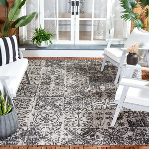 Safavieh Courtyard Elegant Power Loomed Area Rug For Indoor/Outdoor Spaces With Intricate Traditional Motifs Blue ,Grey 88% Polypropylene,12% Polyester Cy8076-37221-5